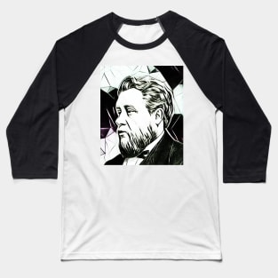 Charles Spurgeon Black and White Portrait | Charles Spurgeon Artwork 3 Baseball T-Shirt